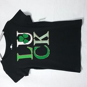 * 4/$25 Lucky T-shirts women's size L 12/14  luck clover